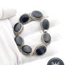 Vintage Signed Mexico Sterling Silver Onyx Chunky Bracelet Image 6