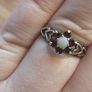 Silver Opal and Garnet Ring Image 4