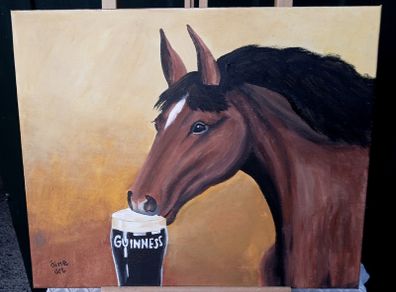 Original Painting  Guinness, a Horse of a Drink