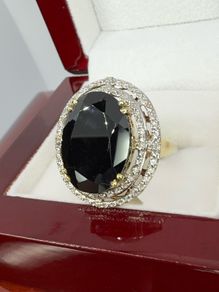Silver Black & Gold Stunning statement ring