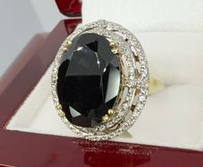 Silver Black & Gold Stunning statement ring