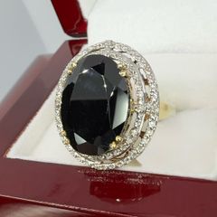 Silver Black & Gold Stunning statement ring