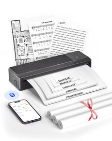 BORN4SHIP A4 Thermal Printer Portable Bluetooth Printer with 3 Rolls of Paper