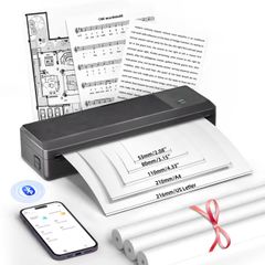 BORN4SHIP A4 Thermal Printer Portable Bluetooth Printer with 3 Rolls of Paper