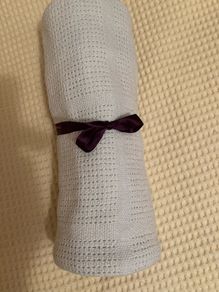 Baby White Blanket. Ideal for Buggy / Moses basket