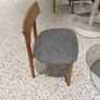 3 x Scandi Oak Dining Chair, Grey Tweed Fabric Seat Image 2