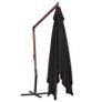 Hanging Parasol with Wooden Pole 400x300 cm Black Image 3