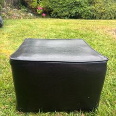 Free black leather style ottoman