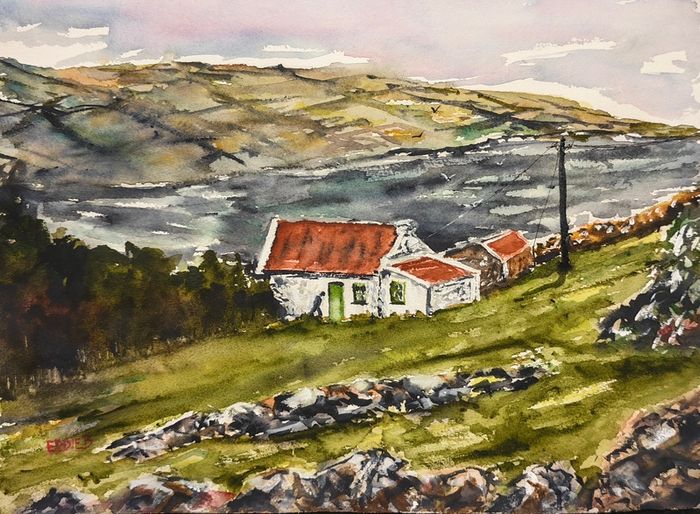 Connemara wild Atlantic watercolour