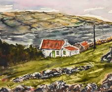 Connemara wild Atlantic watercolour