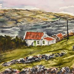 Connemara wild Atlantic watercolour