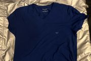 Armani Eagle Stretch Cotton V-Neck T Shirt, Marine, SIZE XL BRAND NEW