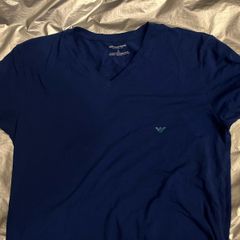Armani Eagle Stretch Cotton V-Neck T Shirt, Marine, SIZE XL BRAND NEW