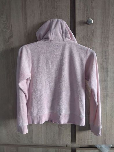 Pink velvet look hoodie Xs