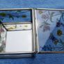 Vintage Hand Painted Waterside Flowers R Stained Glass Mirror Box Image 5