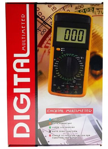New Large LCD Digital Electric Multimeter 9205A + 9V Battery + Cables #360