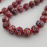 Antique Venetian Style Blue Eyes Red Glass & venetian WhiteHeart Glass Beads Necklace Image 7