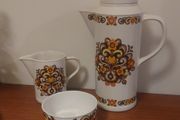 Fabulous Vintage Retro 1970s Tall Coffee Pot, Jug and Sugar Bowl by Jon Anton, International Range, in the Fabulous Funky Camelot Pattern