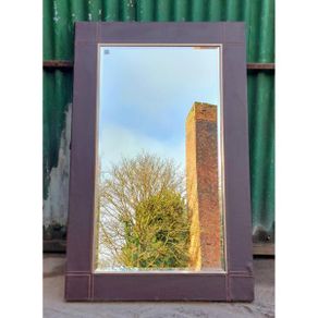Mirror with Brown Faux Leather Covered Frame KAS395