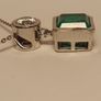 Emeraldine Quartz and Real Moissanite Pendant and Chain Image 6