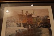 Framed print  of A Winter River Landscape Fritz Thaulow