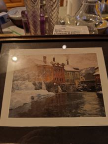 Framed print  of A Winter River Landscape Fritz Thaulow
