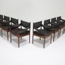 Vintage Set of 8 Rosewood and Black Leather Dining Chairs by Kristian Solmer Vedel, 1960s. Image 2