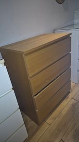 Oak IKEA Malm 4 Drawer