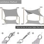 Sun Shade Sail Waterproof Rectangle Canopy,PES Polyester 95% UV Block Shade Cover Sunscreen Awning with Free Rope for Patio Party Backyard Lawn Garden Outdoor Activities (4x6m, Grey) Image 3