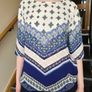 Blue & White Patterned Blouse Greek Style - Size  XL / 42 / 14 Image 3