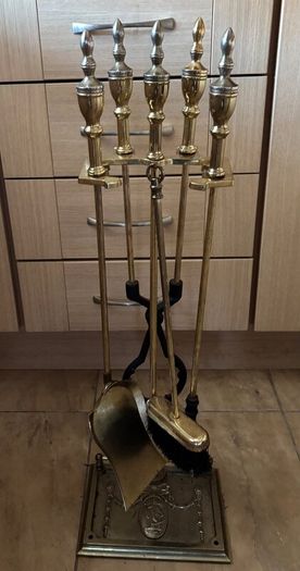 Vintage Brass Fireside Companion Set
