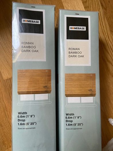 New Natural Bamboo Roller Blinds 60x160 cm  +  one used