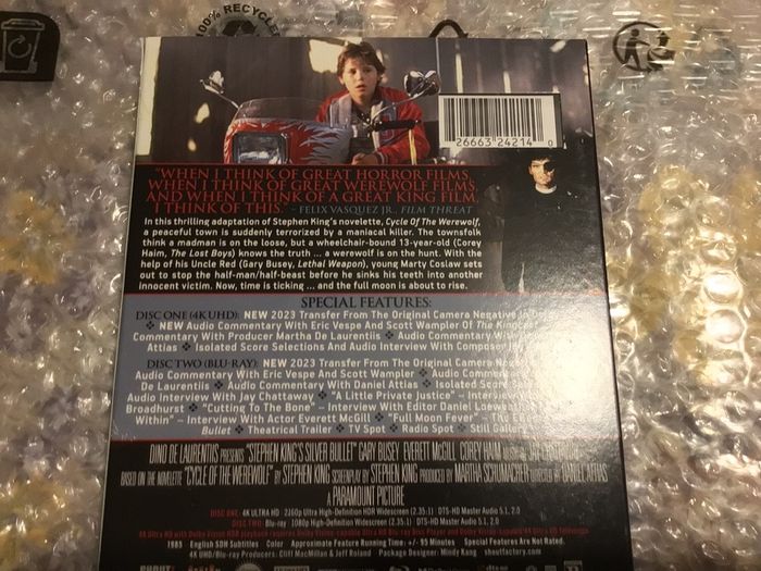 Silver Bullet 4K Collectors Edition Slipcover  Sealed Stephen King