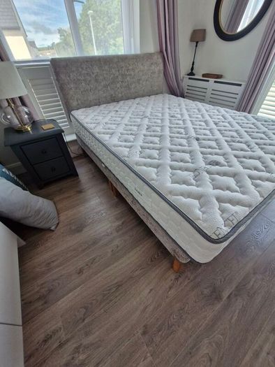 king size bed with headboard and new mattress