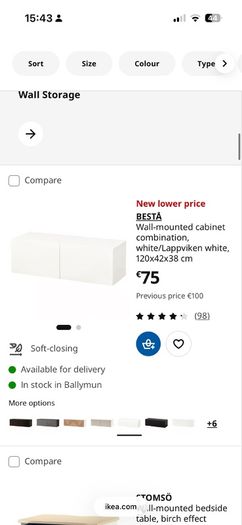 2 Ikea wall mounted cabinets