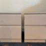 White bedside table Ikea nightstand 2 drawers Image 2