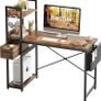 120CM Computer Desk with Storage Shelves Corner Desk Writing Desk with Shelves Reversible Computer Desk with Bookshelf for Home Office Small Space Image 2