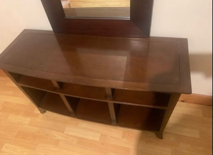 hall table and mirror