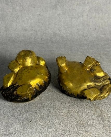 Guardian Lion statues - Gilt Bronze