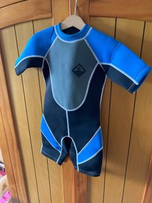 kids wetsuit and water shoes