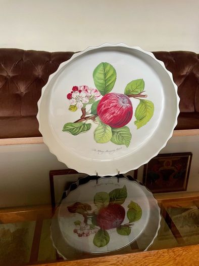 Large Portmeirion Pomona Hoary Morning Apple 10 in 27cm Cottagecore Oven Tart Quiche 1980s