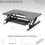 107cm Height Adjustable Stand Up Desk Converter V Series Quick Sit to Tabletop Dual Monitor Riser Workstation Black DESK-V000VL Image 3