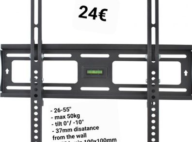 TV Wall Mount Bracket Flat Tilt 26" - 55"