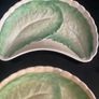 Antique Minton china lettuce leaf crescent dishes Image 3