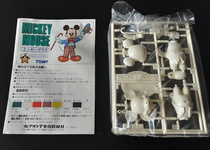 Vintage 1970s Tomy Mickey Mouse Figure Model Kit For Sale in ...