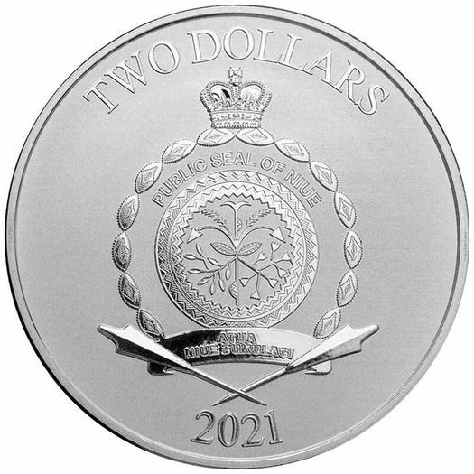 Niue 2021 1 oz Silver Star Wars Galactic Empire Coin. BU (In Capsule)