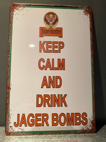 Keep calm jagerbomb Tin Metal sign