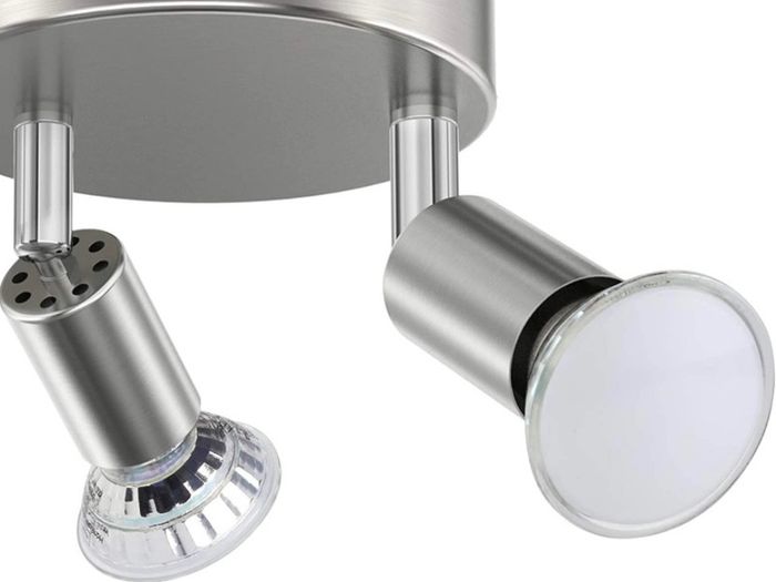 LED Ceiling Light Rotatable, 2 Way Round Plate LED Ceiling Spot Lights, 110mm (Including 2x4W GU10 LED Light Bulbs, 450LM, Cool White) LED Ceiling Lamp for Kitchen, Living Room DIFFERENT OPTIONS AVAILABLE, SEE PHOTOS (FREE POSTAGE)