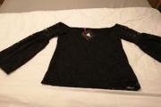 V by very black lace top (new)