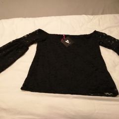 V by very black lace top (new)
